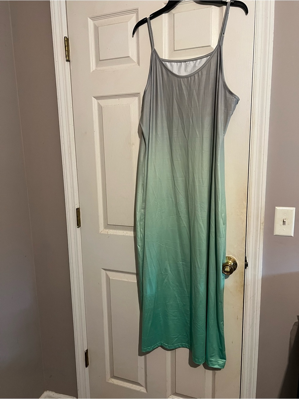 Women's Gradient Slip Dress - Green/Gray. 3XL